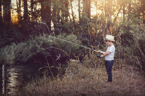 Young boy fishing 