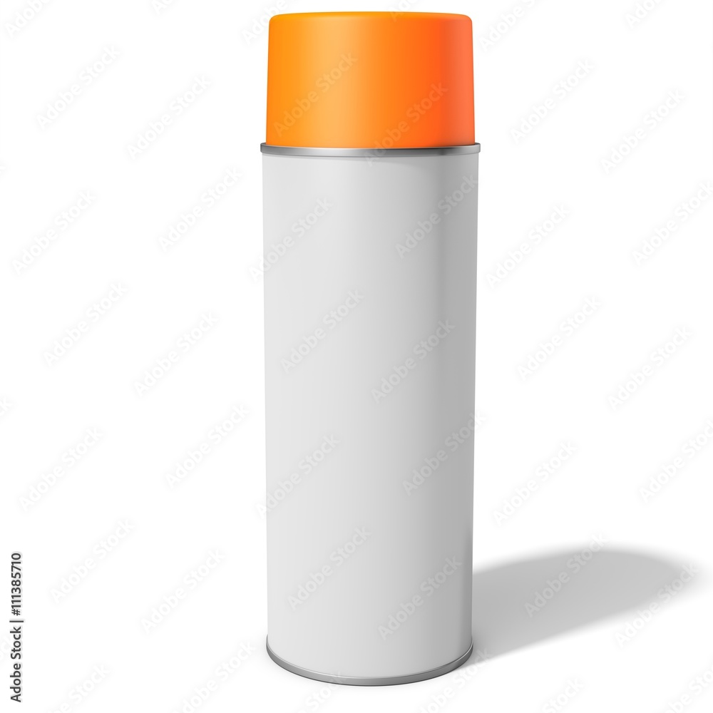 3d blank container, can, spray with orange cap 3d blank container, can, spray with orange cap