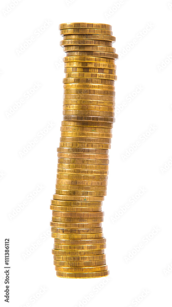stack of gold coins isolated on white background stack of gold coins isolated on white background