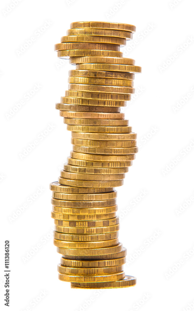 stack of gold coins isolated on white background stack of gold coins isolated on white background