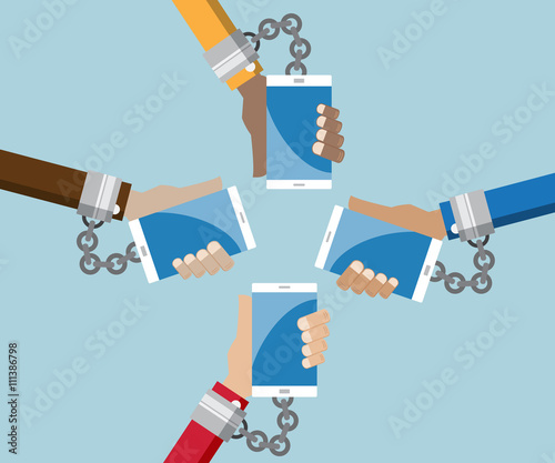 addiction social media concept vector