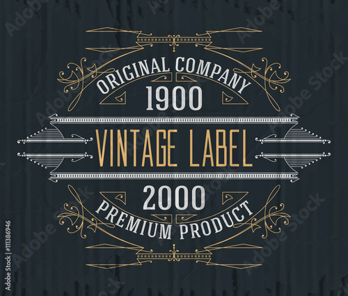 VVintage typographic label premium - vector photo