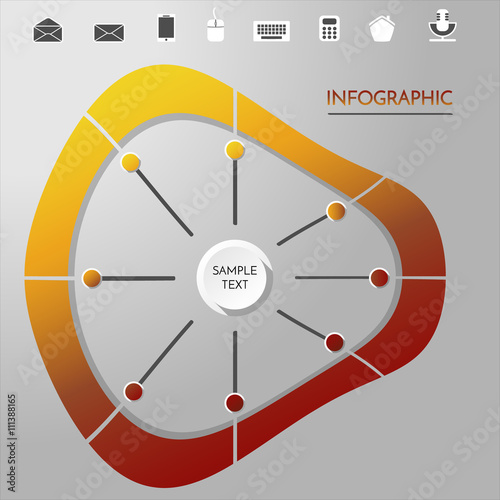 Vector circle concept with icons infographics. Vector circle with icons. Infographic circle. photo