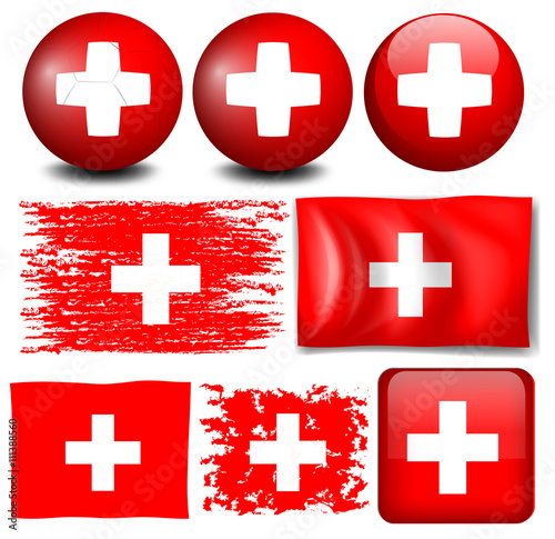 Switzerland flag on different items