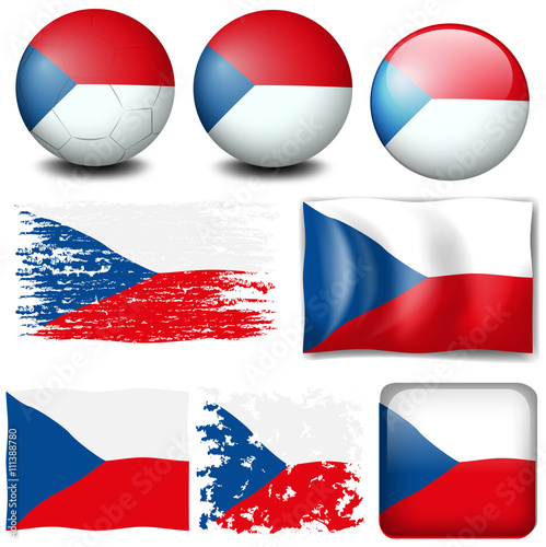 Czech Republic flag in different designs