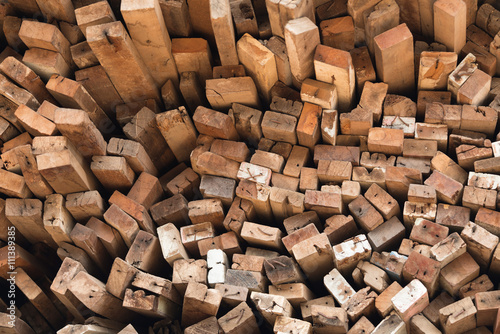 Stack of used lumber