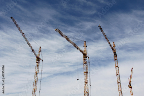 Big construction equipment on background of sky