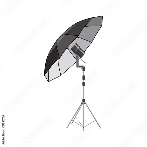 Umbrella for photography icon, cartoon style