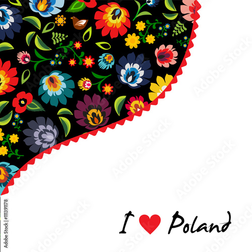 Traditional Polish folk floral pattern