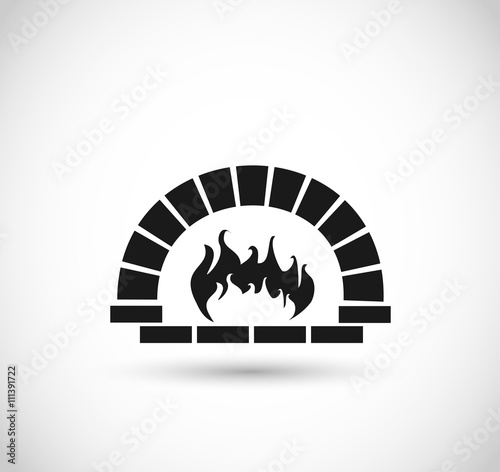 Oven/ fireplace icon vector