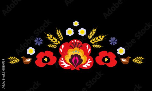 Polish folk decorative element vector