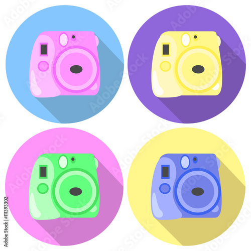 Instant camera flat style illustration
