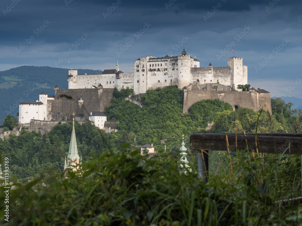 SALZBURG, AUSTRIA, JUNE 27: A view of hill fort Hohensalzburg, Salzburg, 2015