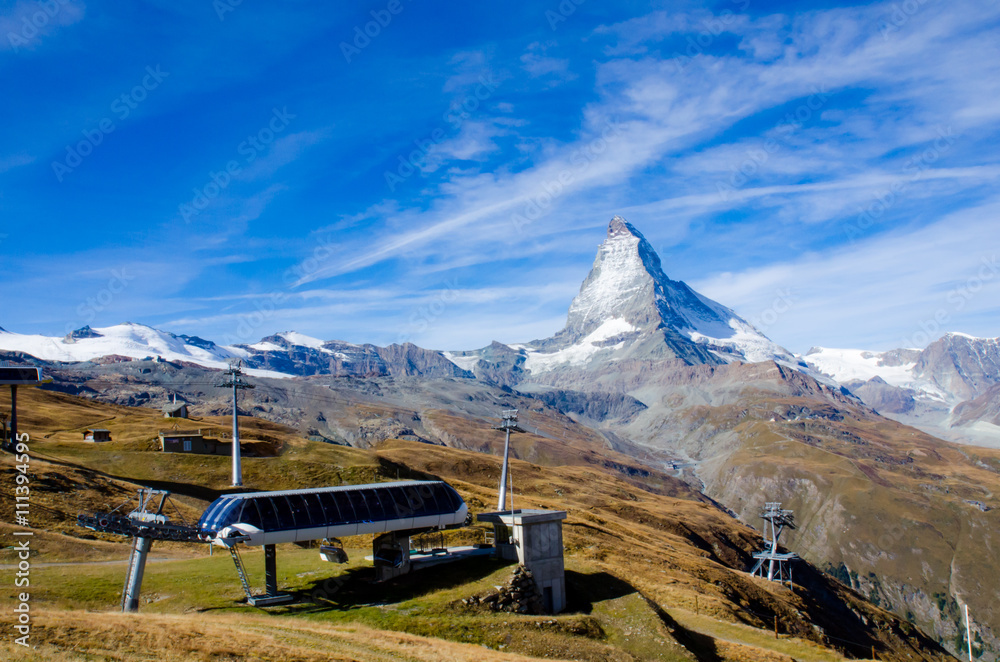Swiss Alps and hill of Matterhorn View
