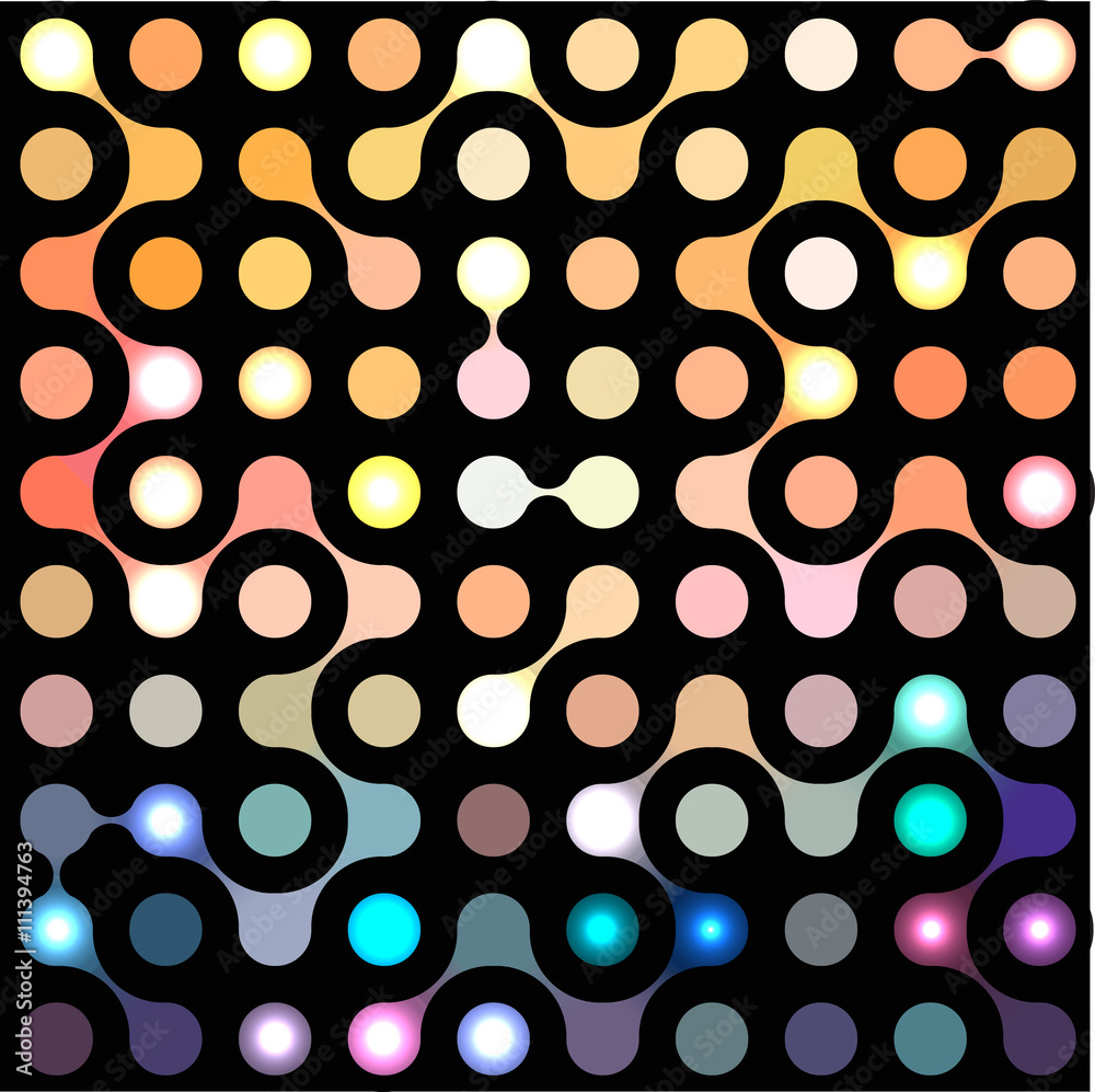 multicolor molecules seamless pattern