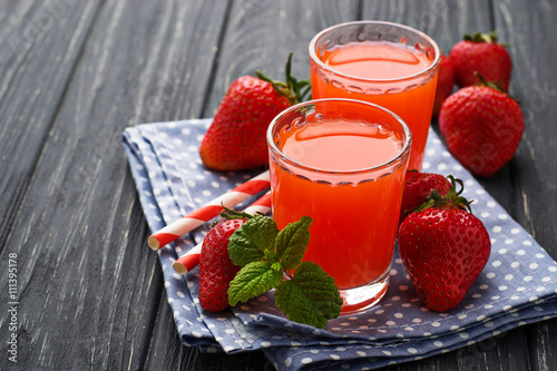 Sweet strawberry  juice photo