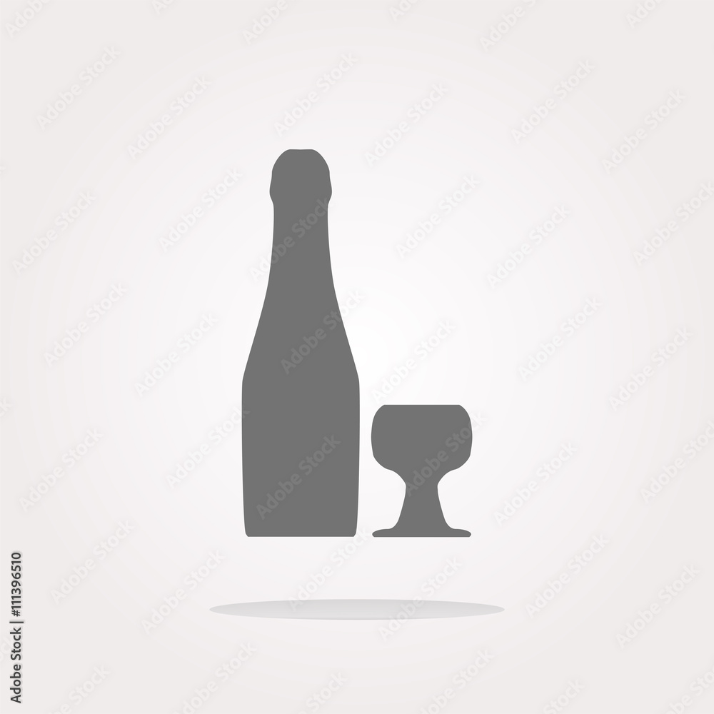 vector icon with bottle and cup, web button vector icon with bottle and cup, web button