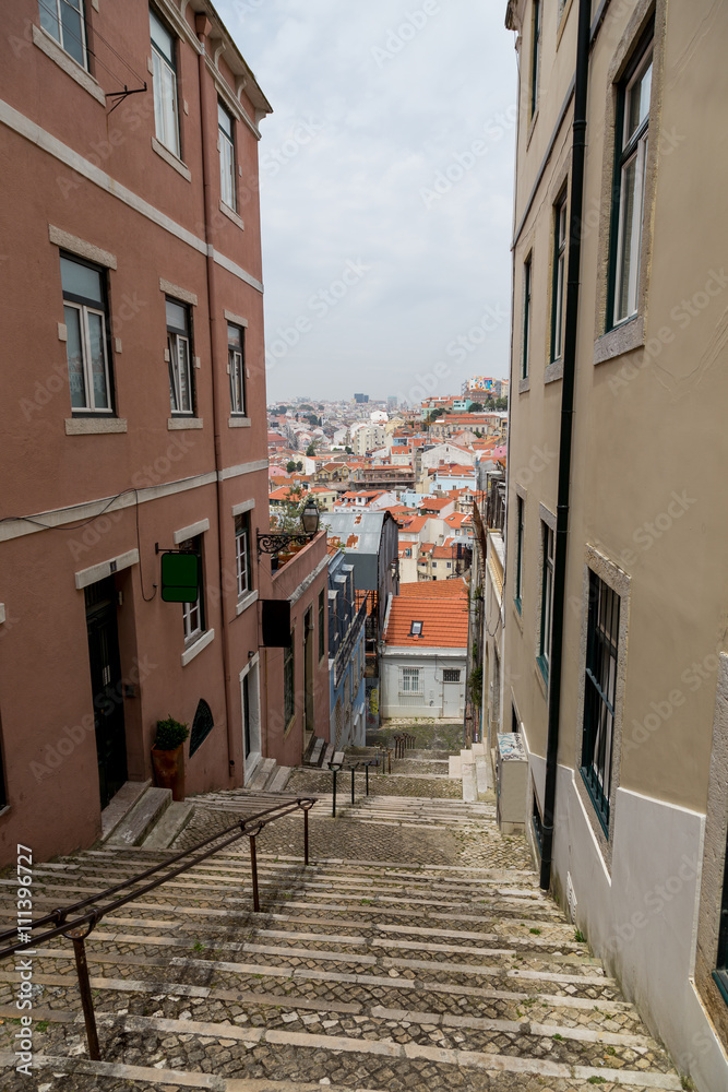 details and view of european city lisboa