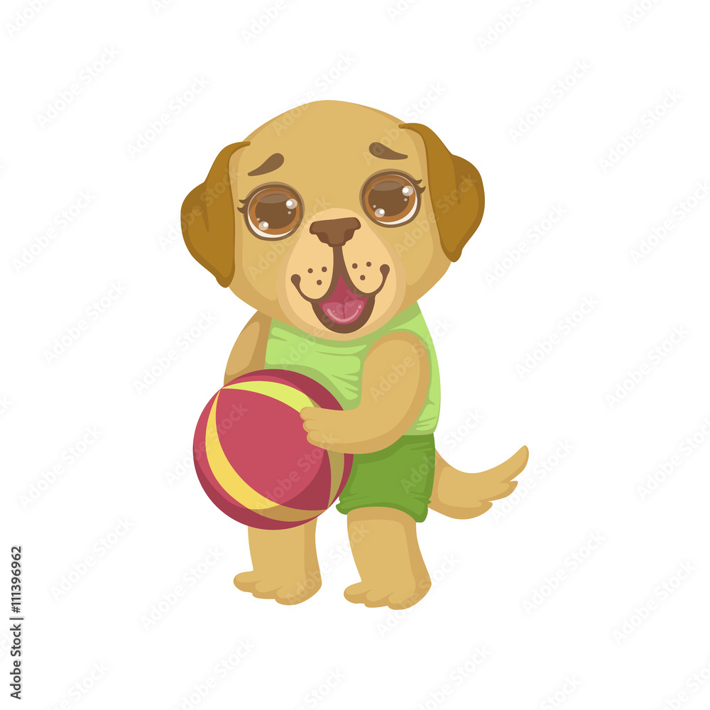 Obraz premium Puppy Holding The Ball