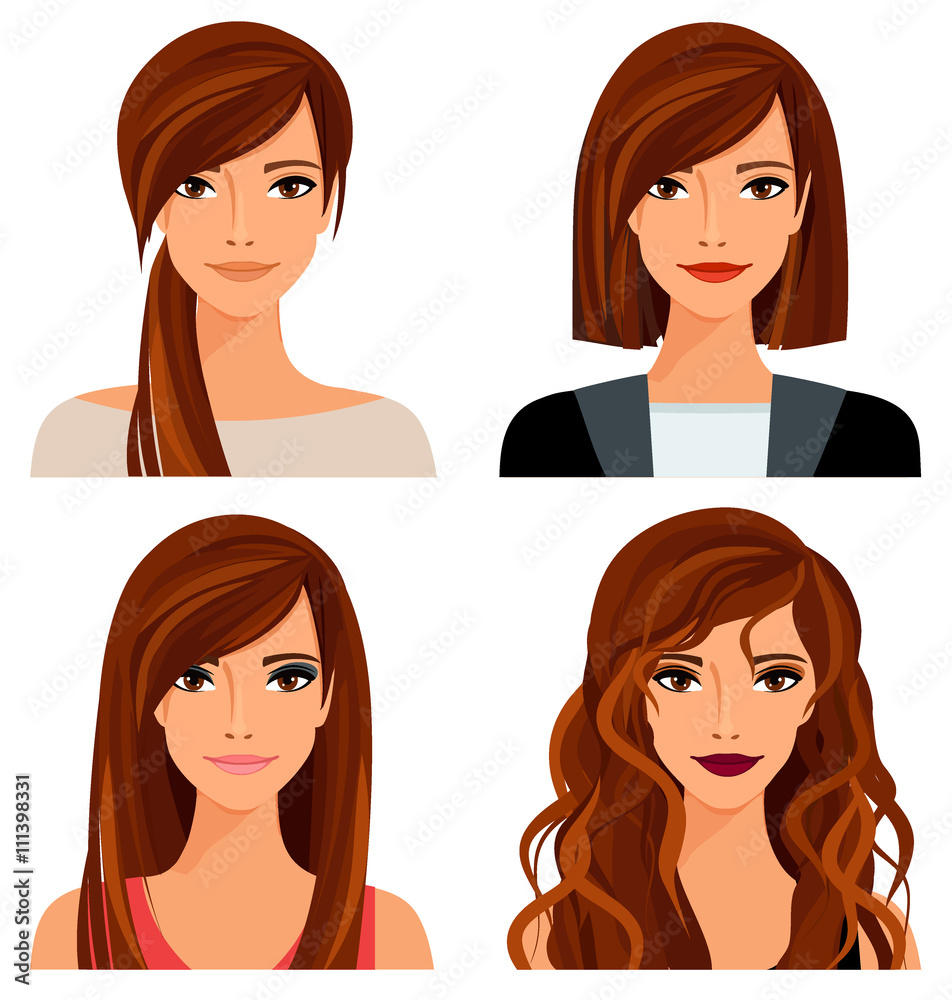 Young woman with different hairstyles and makeup Young woman with different hairstyles and makeup