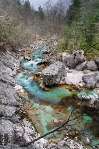 Socha river in Slovenia. photo