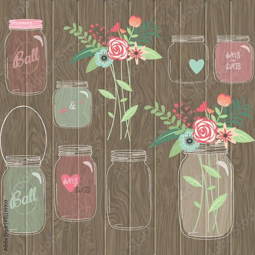 Wedding Mason Jar floral Collections