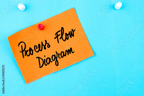 Process Flow Diagram written on orange paper note