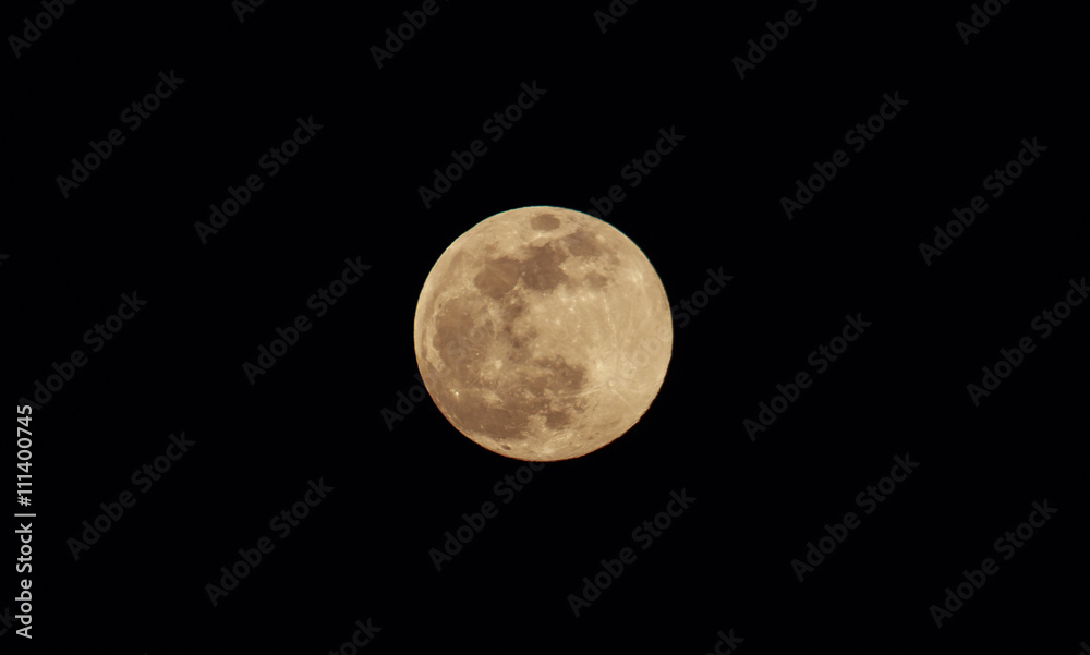 Obraz premium Moon closeup on black sky background