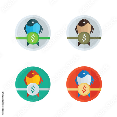 Sell Fish on dish vector