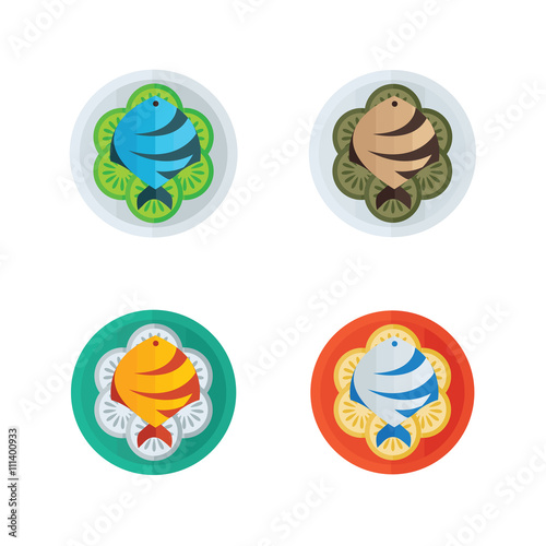 fish salad vector design