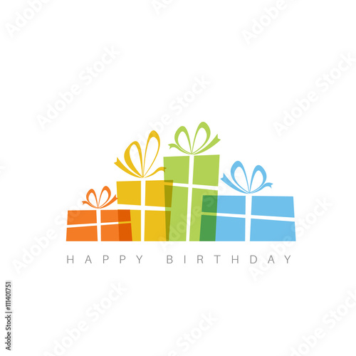 Happy birthday vector illustration with presents