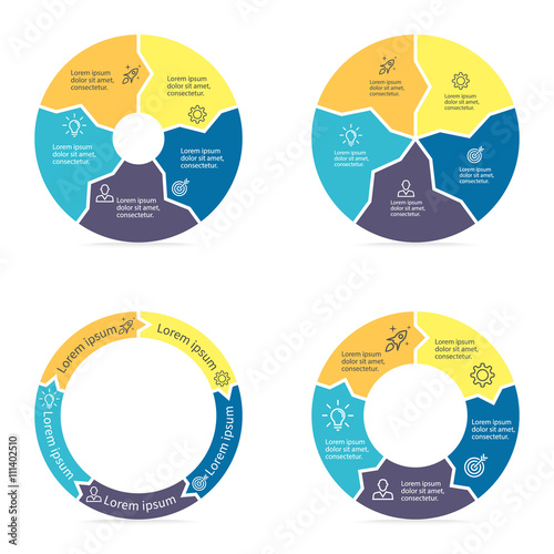 Circular arrows for infographics.