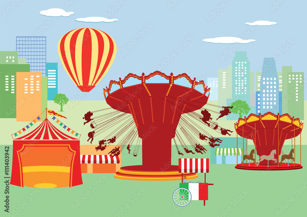 Naklejka premium Jahrmarkt, Kirmes