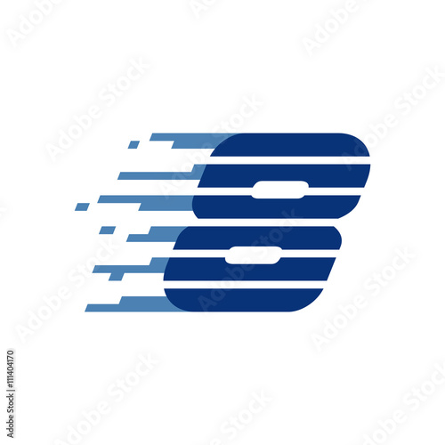Number eight logo. Number with fast speed lines.