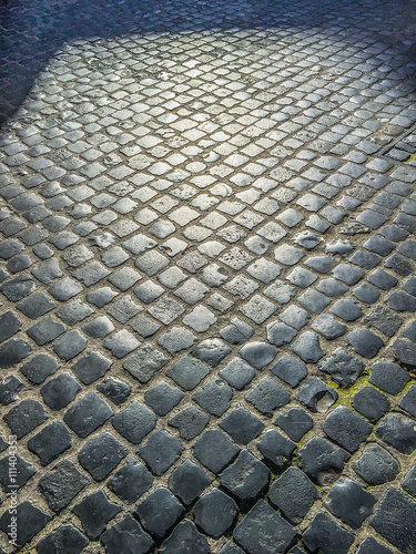 Cobblestone pavement photo