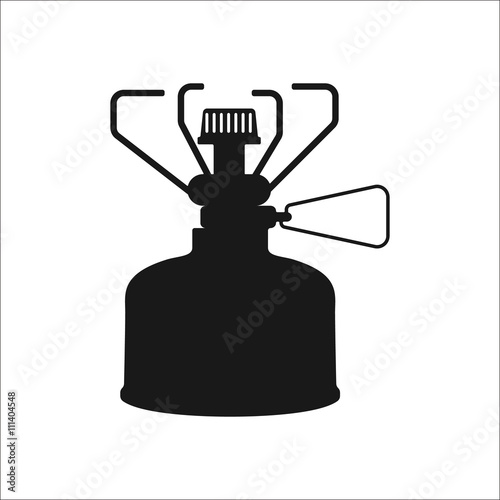 Gas stove camping sign simple icon on background