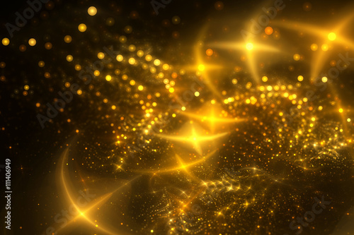 Abstract gold bokeh background.