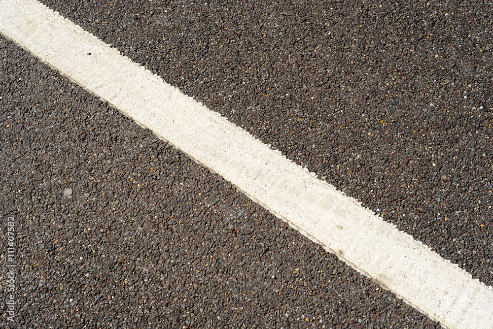 Fototapeta premium Single White Painted Road Marking