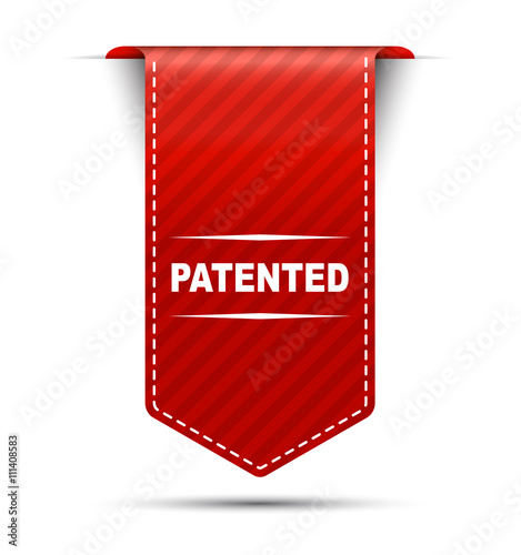 patented, banner patented, red banner patented, red vector banne