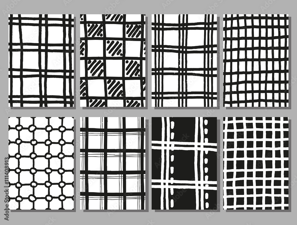 Hand drawing checkered vector textures Stock Vector | Adobe Stock