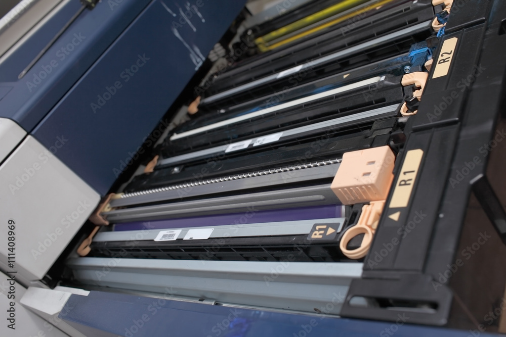 Toner cartridge in the industrial printer Toner cartridge in the industrial printer