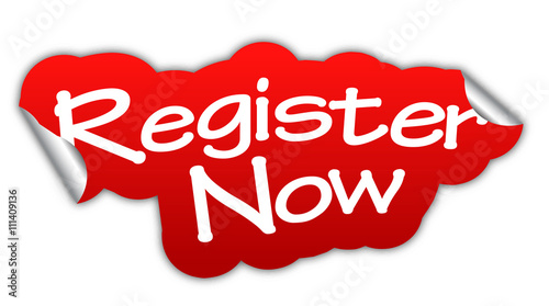 register now, sticker register now, red sticker register now, re
