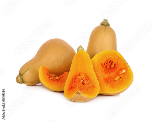 Fresh butternut squash isolated on a white background