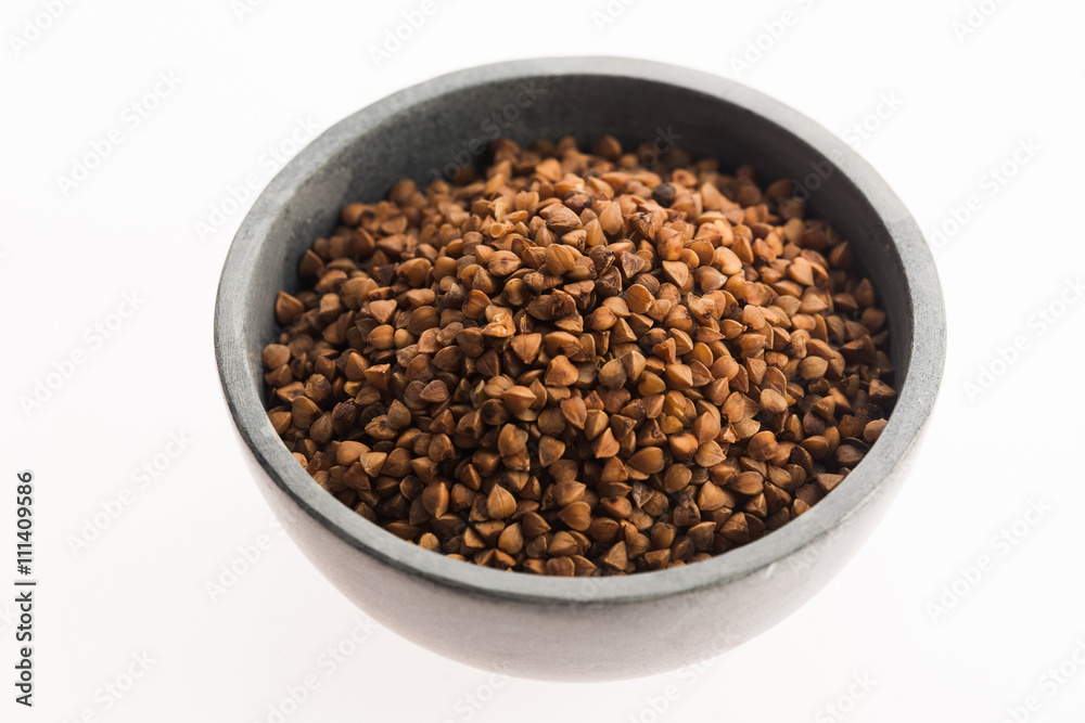 Buckwheat on a white background Buckwheat on a white background