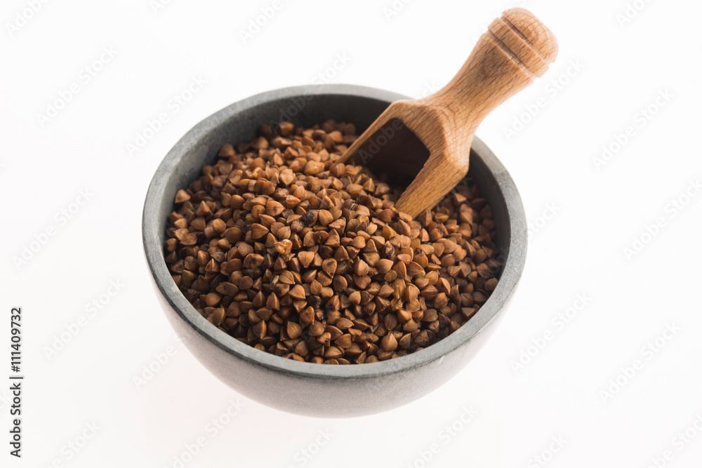 Buckwheat on a white background Buckwheat on a white background