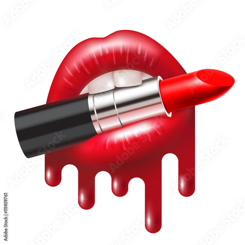 Lipstick in Mouth