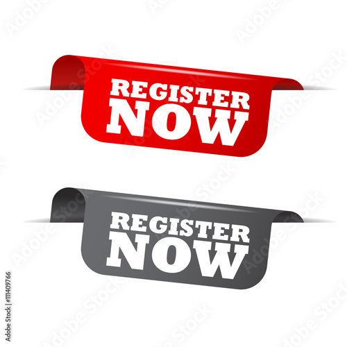 red and gray vector elements register now