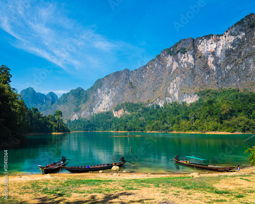 Lake and moutain view in Ratchaprapa Dam (Thailand)