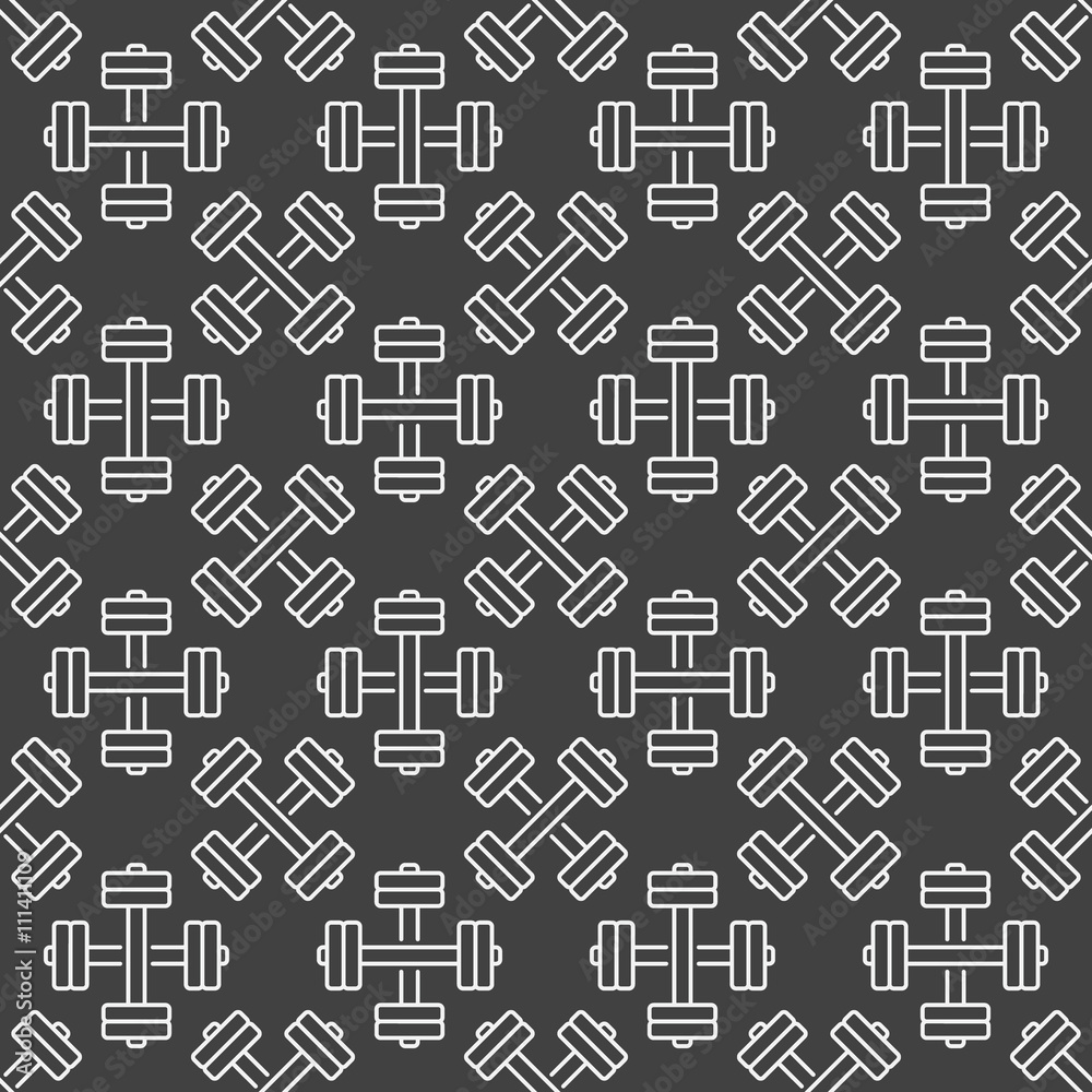 Dumbbell dark seamless pattern Dumbbell dark seamless pattern