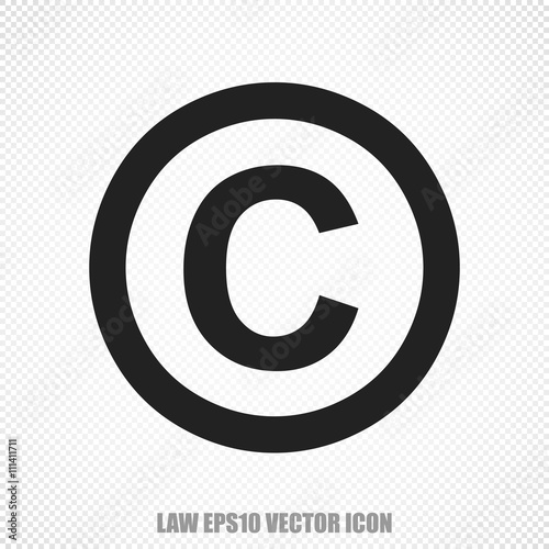 Law vector Copyright icon. Modern flat design.